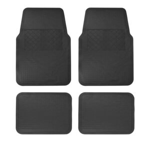 TA4NF Juego de tapetes para auto, 4 piezas, color negro Foy