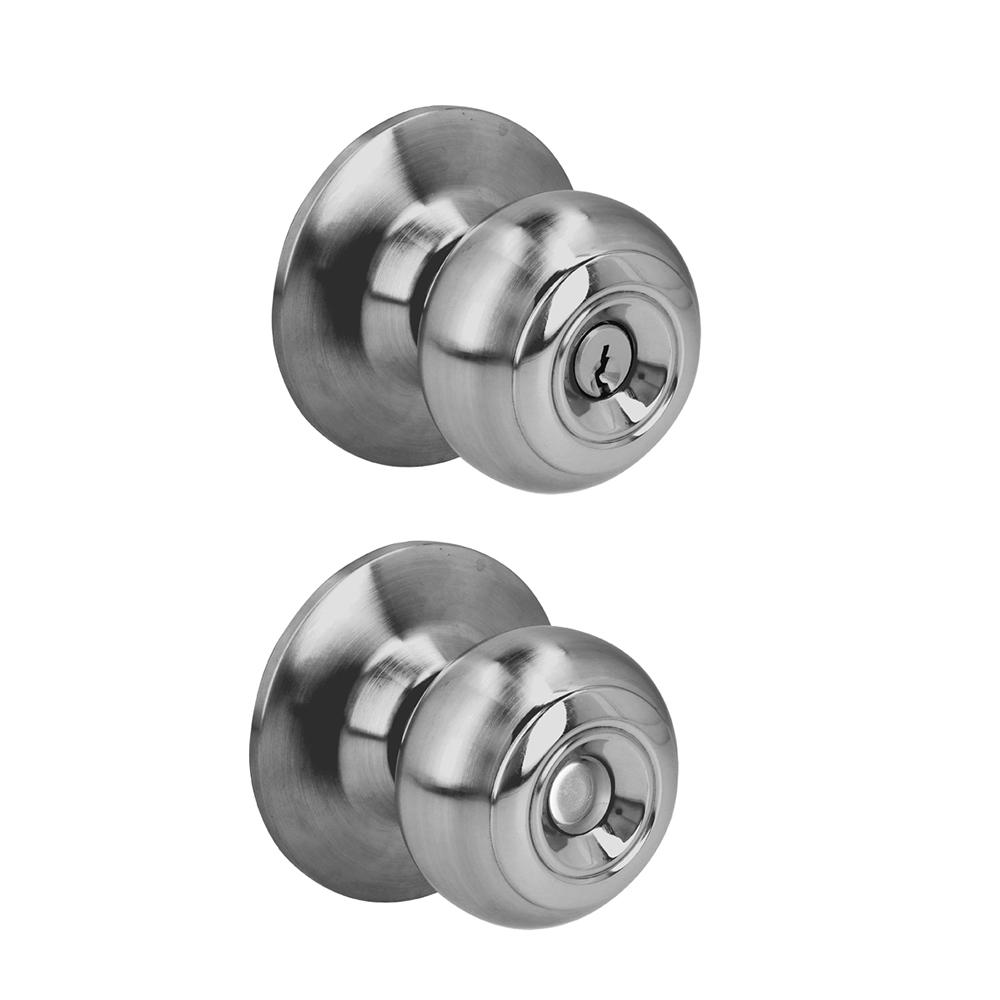 31POP Pomo cilíndrico ovalado función entrada, acero inoxidable, llave estándar, en caja Prolok