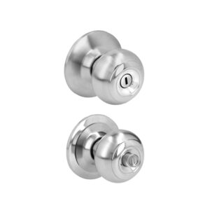 33POP Pomo cilíndrico ovalado función baño, acero inoxidable, llave estándar, en caja Prolok