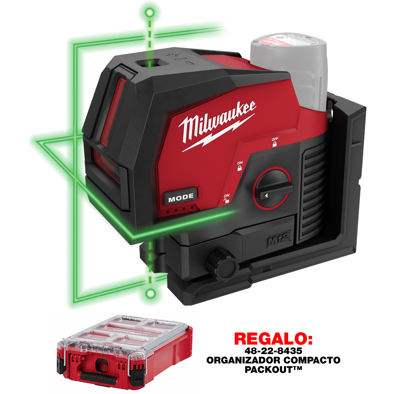 3622-20 Láser verde de puntos de plomada y línea transversal M12™ (sin accesorios)