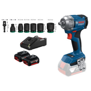 BCH-0615A002P5 Llave de Impacto Bosch GDS 18V-350 + Baterías + Dados