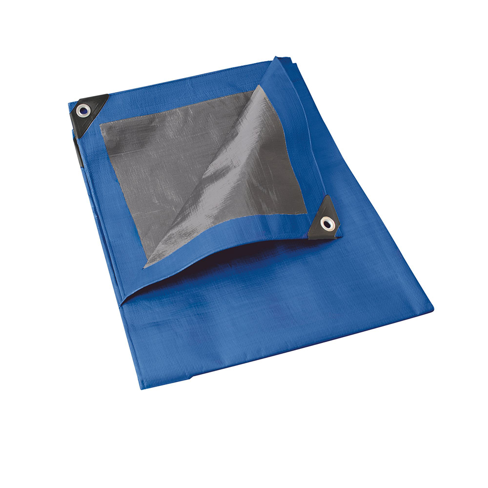 L3X4Z Lona de polietileno color azul con fondo plata, 3 x 4 m Foy