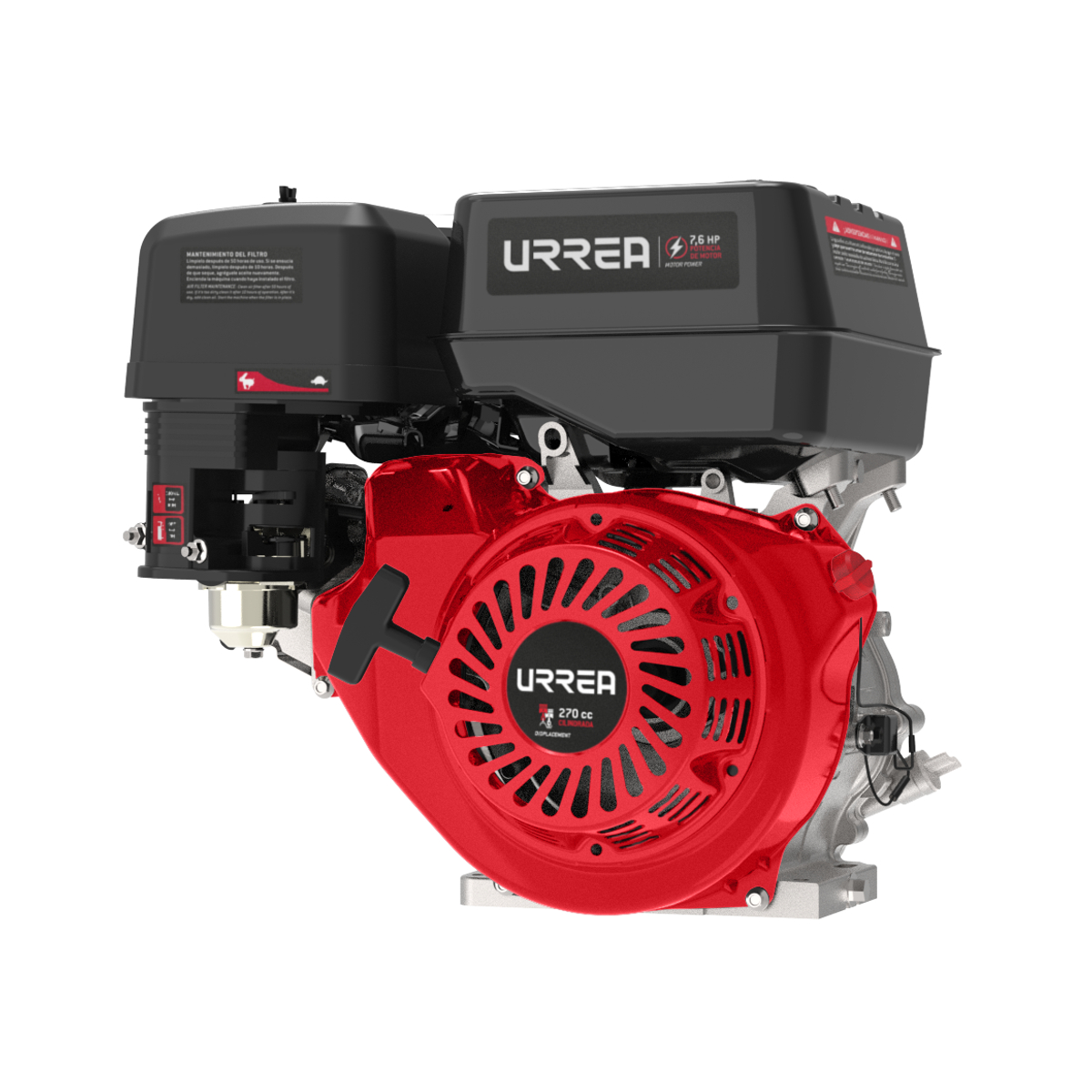 MO1007 Motor a gasolina 4 tiempos 7.6 HP, 270 cc, 15.5 Nm, 3600 RPM Urrea
