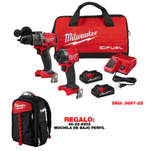 P426-3697 COMBO TALADRO 1/2  Y DESTORNILLADOR DE IMPACTO HEXAGONAL 1/4 M18 FUEL MILWAUKEE