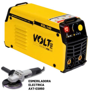 VOL-140-ES Soldadora inverter de electrodo 120V 120A, liviana y digital para herrería y mantenimiento