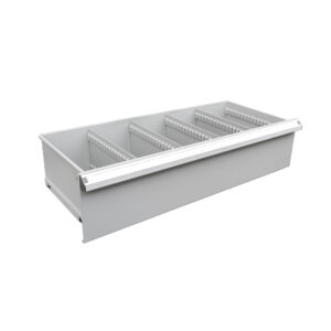 Gaveta para gabinete con entrepaños de 20 cm de alto. Urrea