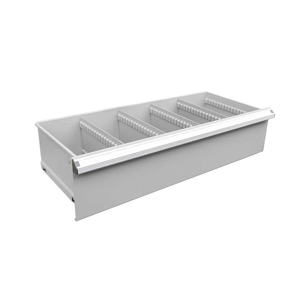 Gaveta para gabinete con entrepaños de 20 cm de alto. Urrea